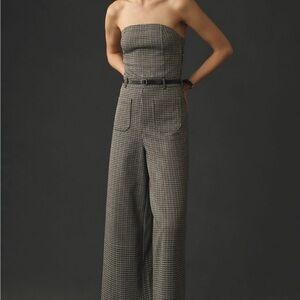 Maeve Houndstooth Knit Jumpsuit-Anthropologie